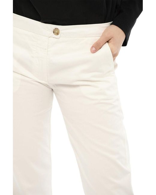 Woolrich White Regular Flat Front Pants