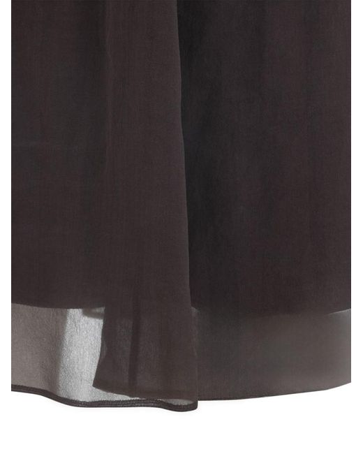 Brunello Cucinelli Gray Silk Skirt
