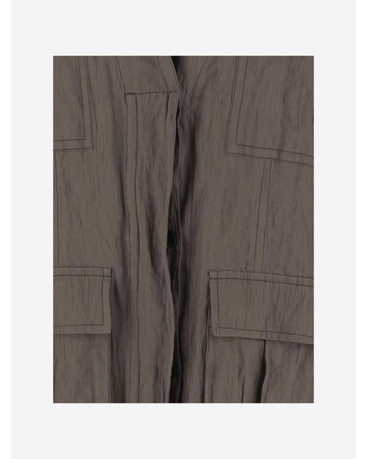 Ferragamo Brown Cotton Ruched Effect Jacket