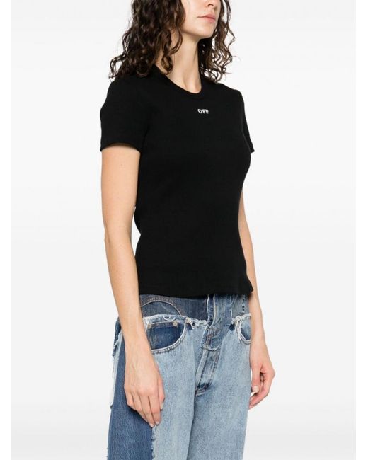 Off-White c/o Virgil Abloh Black Off Stamp Ribbed-Knit Top