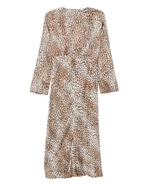 Seventy Natural Leopard-Print V-Neck Dress