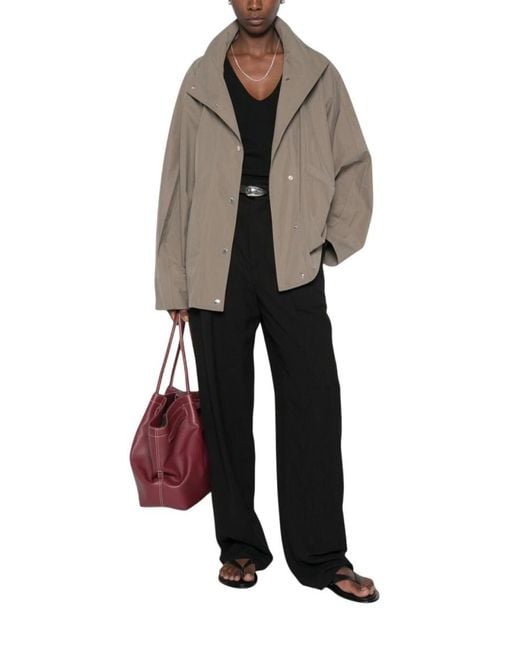 Totême Gray Solid Turtle Neck Jacket