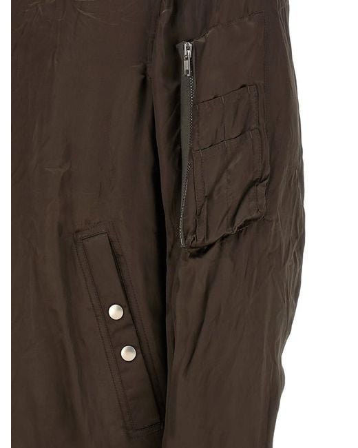 Rick Owens Brown Solid Bomber Jacket for men