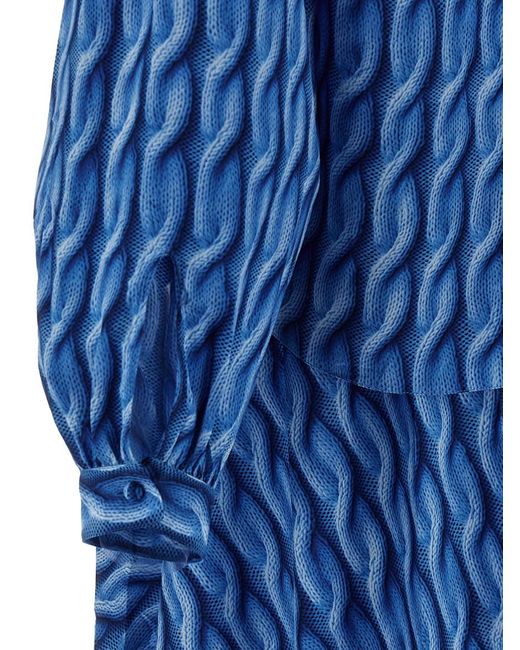 nails for royal blue prom dress BALENCIAGA Striped chemisier Dress BLUE main image 1