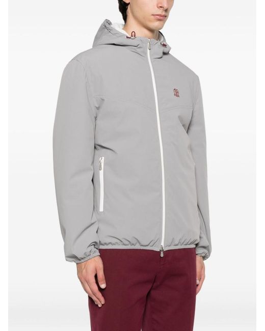Brunello Cucinelli Gray Nylon Blouson Jacket for men