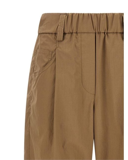 Brunello Cucinelli Natural Straight Drawstring Pants