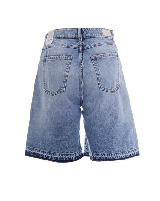 ICON DENIM Blue Solid Shorts