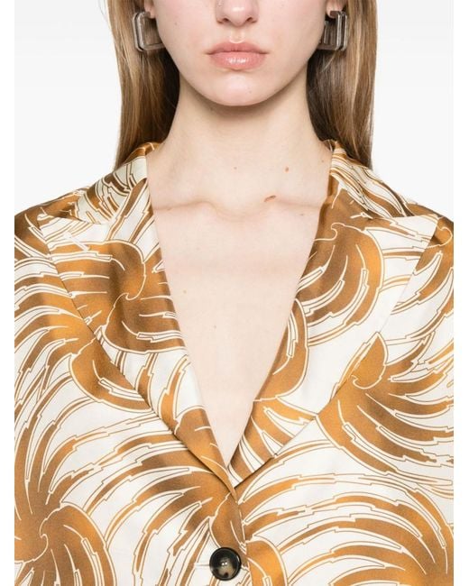 Alberto Biani Natural Printed Caban Jacket