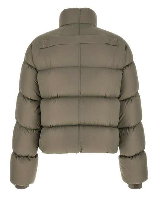 Rick Owens Green Quilted Down Jacket for men