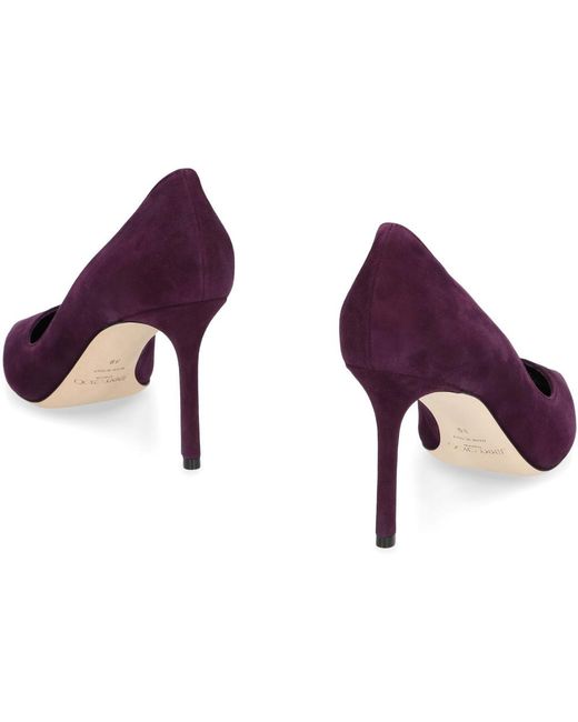 Jimmy Choo Purple Solid Pointed Toe Pumps