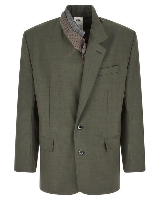 Magliano Green Solid Wool Blazer for men