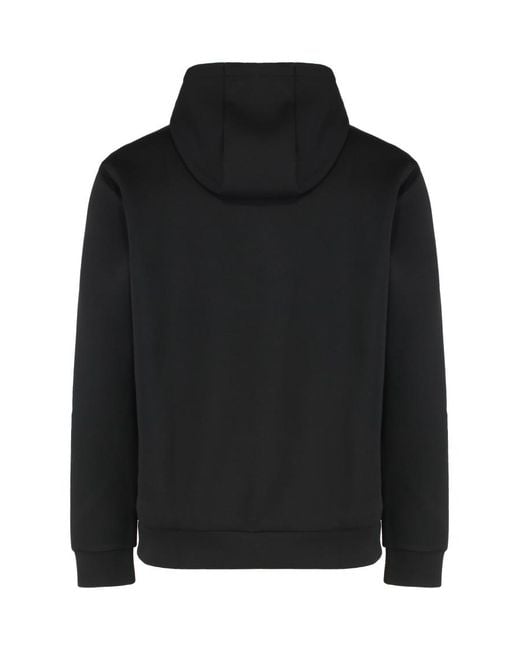 EA7 Black Technical Fabric Hoodie for men