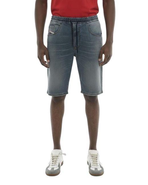 DIESEL Blue Drawstring Shorts for men
