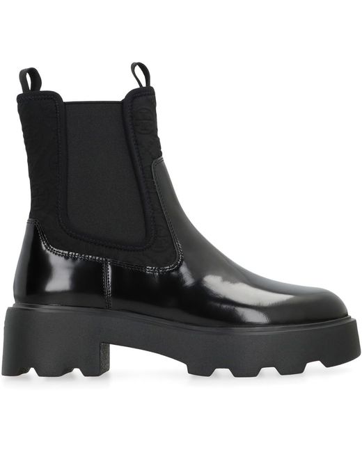 Tory Burch Black Solid Chelsea Boots