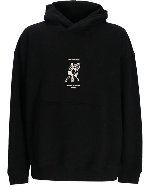 Boss Black Cotton Hoodie for men