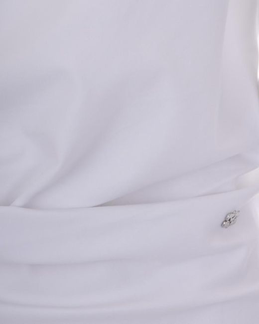 Ganni White Solid Crew Neck T-Shirt