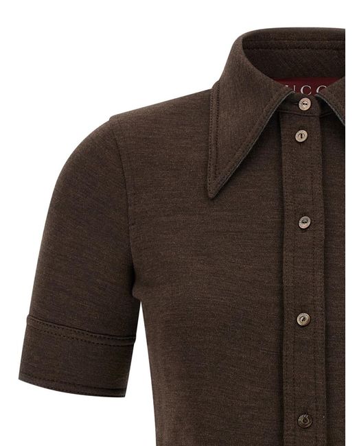 Gucci Brown Slim Solid Shirt