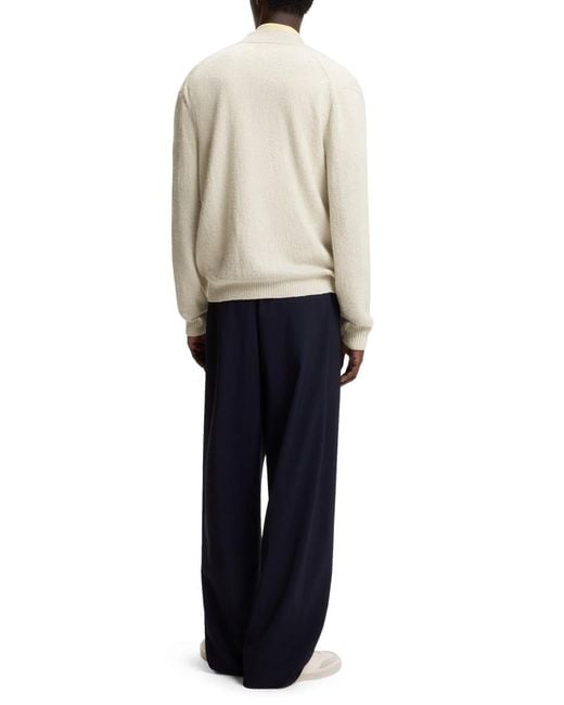 Boss Natural Solid Crew Neck Sweater for men