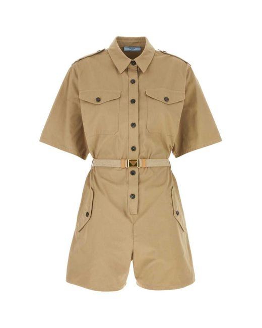 Prada Natural Belted Playsuit