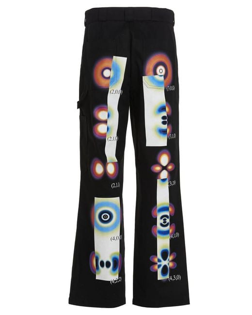 Msftsrep Blue Printed Pants for men