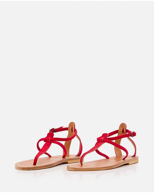 K. Jacques Red Suede Sandals