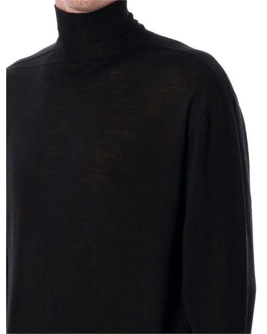 Rick Owens Black Wool Turtleneck for men