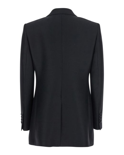 Dolce & Gabbana Black Double-Breasted Jacket With Peak Revers