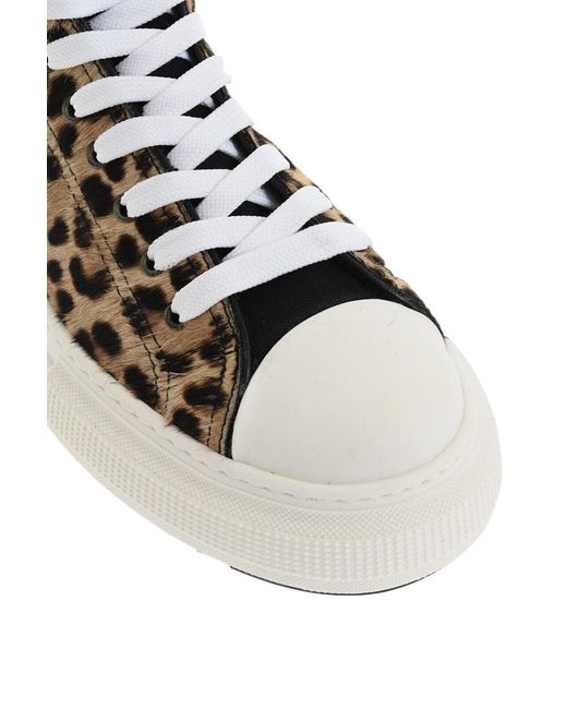 DSquared² Brown Leopard Print Logo Sneakers for men
