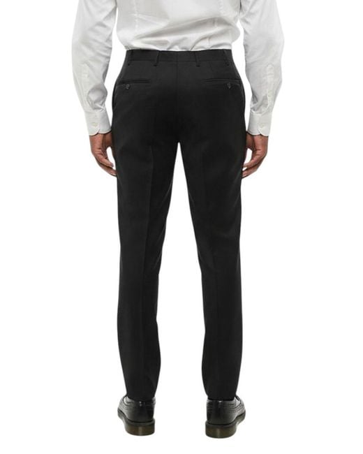 Corneliani Black Flat Front Pants for men