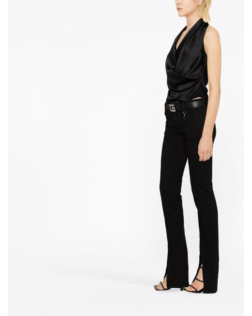 DSquared² Black Split-Cuff Flared Jeans