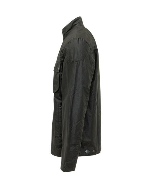 Barbour Black Solid Mandarin Collar Jacket for men