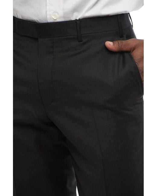 Corneliani Black Flat Front Pants for men
