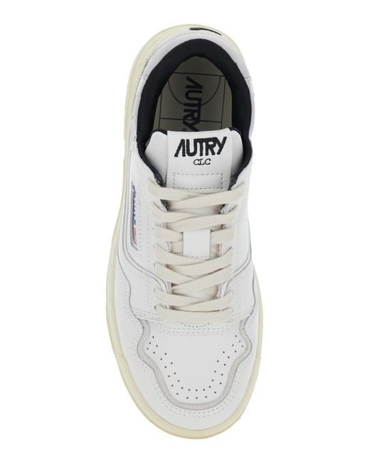 Autry White Low Sneakers Clc Leather Patch