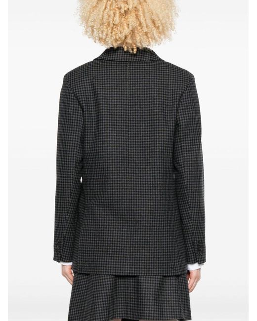 A.P.C. Black Double-Breasted Anthracite Wool Blazer