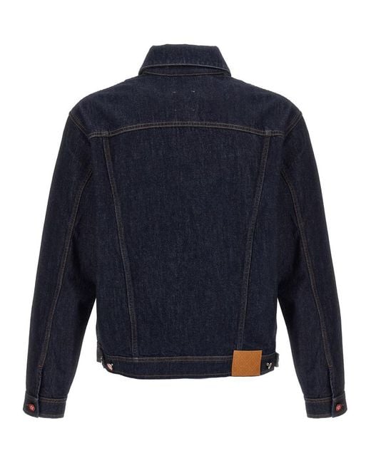 Casablanca Blue Solid Shirt Collar Jacket for men