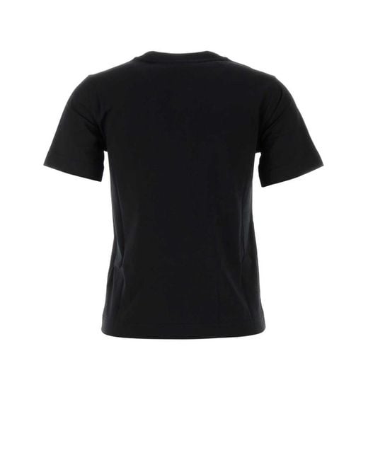 Burberry Black Ekd Embroidered Cotton T-Shirt