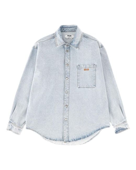 MSGM Blue Logo Shirt for men