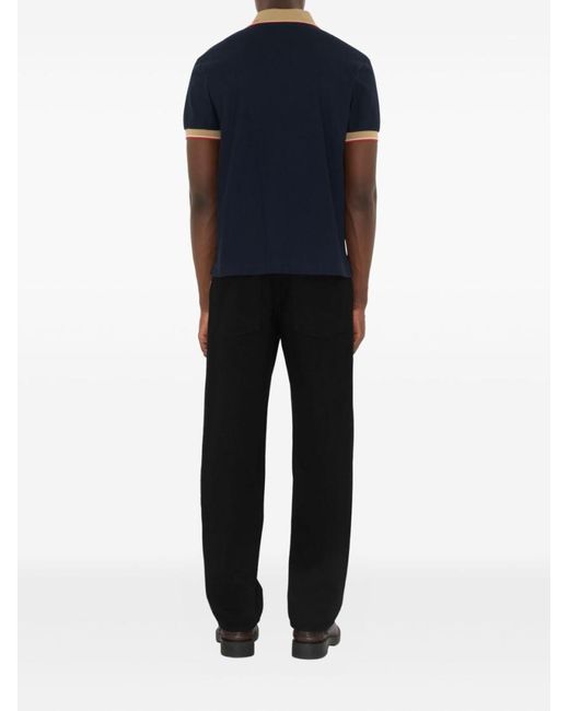 Burberry Blue Logo Polo Shirt for men