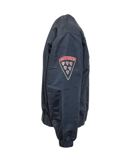 KENZO Blue Embroidered V Neck Jacket for men