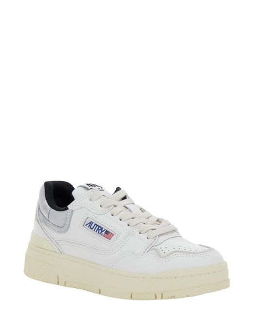 Autry White Low Sneakers Clc Leather Patch