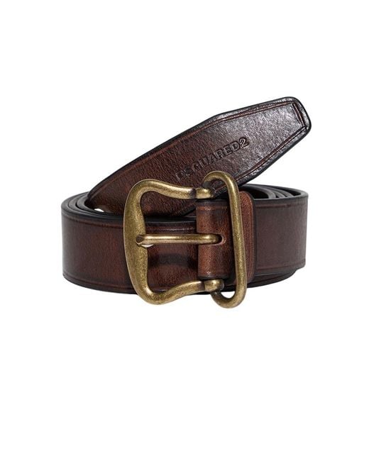 DSquared² Brown Solid Formal Belt for men