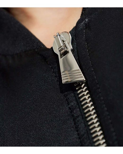 The Attico Blue Solid Mock Collar Jacket