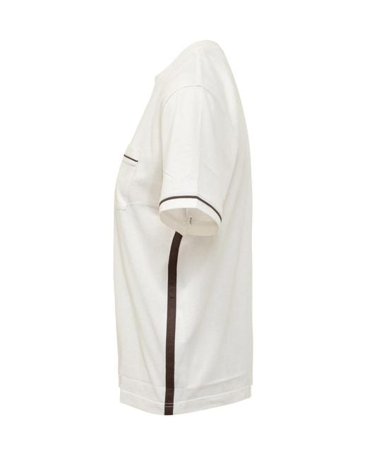 Ferragamo White Solid Crew Neck T-Shirt