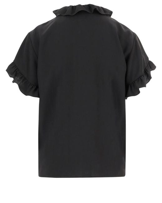 Chloé Black Solid Mock Collar Top