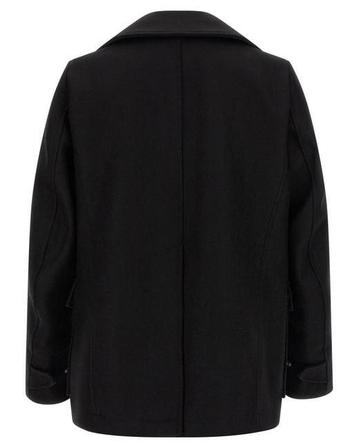 DSquared² Black Double Breasted Coat for men