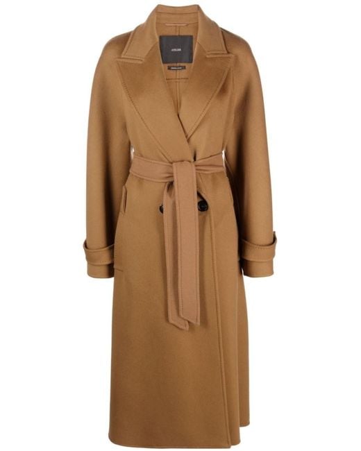 VIP【関税込み・送料無料】人気 MaxMara Adda Cashmere Coat Max Mara Cashmere Double-Breasted Trench Coat in Brown | Lyst