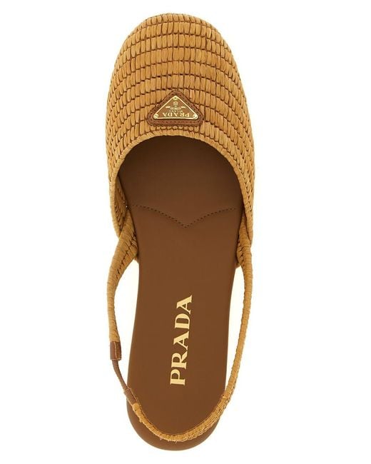 Prada Brown Slingback Ballet Flats