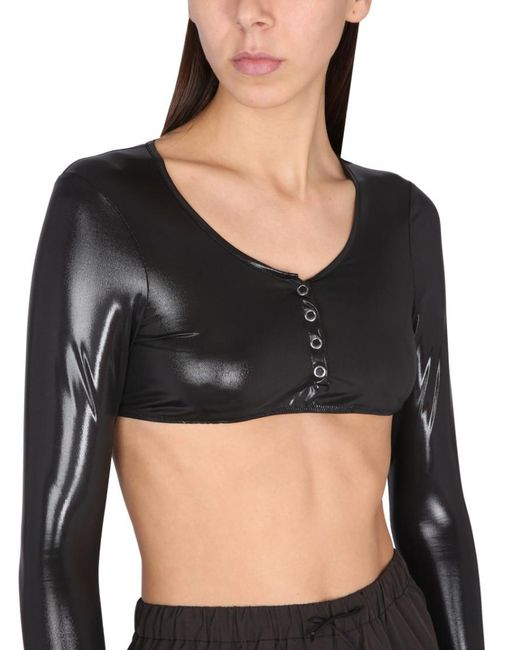 NOT AFTER TEN Black Solid Scoop Neck Top