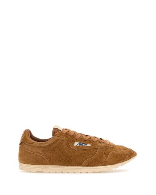Autry Brown Camel Suede Windspin Sneakers for men