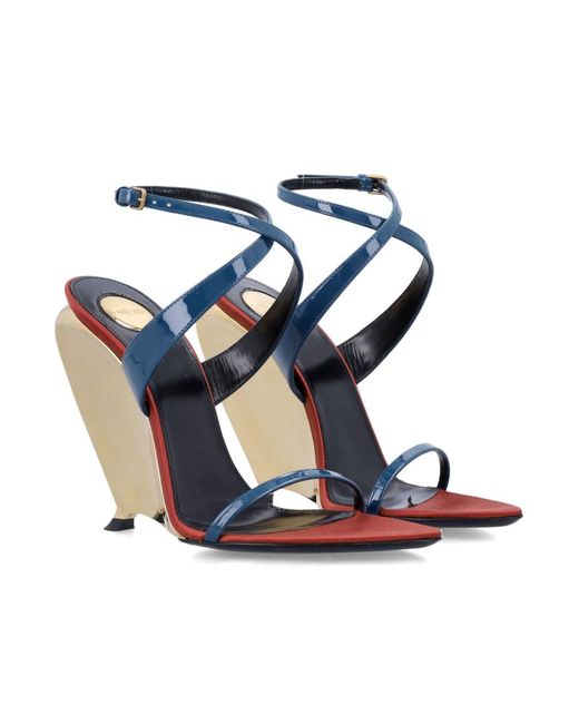 Saint Laurent Blue Ankle Strap Heels